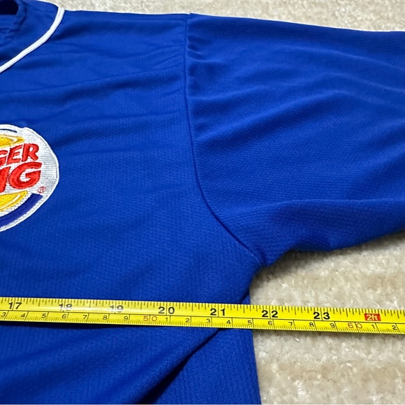 Burger King Adult Large Employee Baseball Jersey Blue Logo - Picture 4 of 5